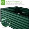 imageBest Choice Products 4x2x2ft Outdoor Metal Raised Garden Bed Deep Root Planter Box for Vegetables Flowers Herbs and Succulents w 119 Gallon Capacity  TaupeDark Green
