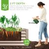 imageBest Choice Products 4x2x2ft Outdoor Metal Raised Garden Bed Deep Root Planter Box for Vegetables Flowers Herbs and Succulents w 119 Gallon Capacity  TaupeTaupe
