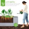 imageBest Choice Products 4x2x2ft Outdoor Metal Raised Garden Bed Deep Root Planter Box for Vegetables Flowers Herbs and Succulents w 119 Gallon Capacity  TaupeMoonlight Gray