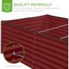 imageBest Choice Products 4x2x2ft Outdoor Metal Raised Garden Bed Deep Root Planter Box for Vegetables Flowers Herbs and Succulents w 119 Gallon Capacity  TaupeRoyal Red