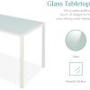 imageBest Choice Products 5Piece Glass Dining Set Modern Kitchen Table Furniture for Dining Room Dinette Compact SpaceSaving wGlass Tabletop 4 Upholstered PU Chairs Metal Steel Frame  BlackWhite