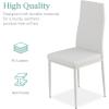 imageBest Choice Products 5Piece Glass Dining Set Modern Kitchen Table Furniture for Dining Room Dinette Compact SpaceSaving wGlass Tabletop 4 Upholstered PU Chairs Metal Steel Frame  BlackWhite