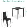 imageBest Choice Products 5Piece Glass Dining Set Modern Kitchen Table Furniture for Dining Room Dinette Compact SpaceSaving wGlass Tabletop 4 Upholstered PU Chairs Metal Steel Frame  BlackBlack
