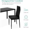 imageBest Choice Products 5Piece Glass Dining Set Modern Kitchen Table Furniture for Dining Room Dinette Compact SpaceSaving wGlass Tabletop 4 Upholstered PU Chairs Metal Steel Frame  BlackBlack