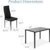 imageBest Choice Products 5Piece Glass Dining Set Modern Kitchen Table Furniture for Dining Room Dinette Compact SpaceSaving wGlass Tabletop 4 Upholstered PU Chairs Metal Steel Frame  BlackBlack