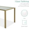 imageBest Choice Products 5Piece Glass Dining Set Modern Kitchen Table Furniture for Dining Room Dinette Compact SpaceSaving wGlass Tabletop 4 Upholstered PU Chairs Metal Steel Frame  BlackIvoryGold