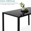 imageBest Choice Products 5Piece Glass Dining Set Modern Kitchen Table Furniture for Dining Room Dinette Compact SpaceSaving wGlass Tabletop 4 Upholstered PU Chairs Metal Steel Frame  BlackBlack