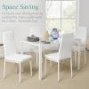 imageBest Choice Products 5Piece Glass Dining Set Modern Kitchen Table Furniture for Dining Room Dinette Compact SpaceSaving wGlass Tabletop 4 Upholstered PU Chairs Metal Steel Frame  BlackWhite