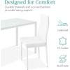 imageBest Choice Products 5Piece Glass Dining Set Modern Kitchen Table Furniture for Dining Room Dinette Compact SpaceSaving wGlass Tabletop 4 Upholstered PU Chairs Metal Steel Frame  BlackWhite