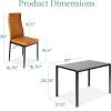 imageBest Choice Products 5Piece Glass Dining Set Modern Kitchen Table Furniture for Dining Room Dinette Compact SpaceSaving wGlass Tabletop 4 Upholstered PU Chairs Metal Steel Frame  BlackCamelBlack