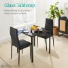 imageBest Choice Products 5Piece Glass Dining Set Modern Kitchen Table Furniture for Dining Room Dinette Compact SpaceSaving wGlass Tabletop 4 Upholstered PU Chairs Metal Steel Frame  BlackWhite