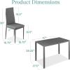 imageBest Choice Products 5Piece Glass Dining Set Modern Kitchen Table Furniture for Dining Room Dinette Compact SpaceSaving wGlass Tabletop 4 Upholstered PU Chairs Metal Steel Frame  BlackGrey