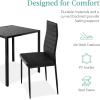 imageBest Choice Products 5Piece Glass Dining Set Modern Kitchen Table Furniture for Dining Room Dinette Compact SpaceSaving wGlass Tabletop 4 Upholstered PU Chairs Metal Steel Frame  BlackBlack