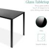 imageBest Choice Products 5Piece Glass Dining Set Modern Kitchen Table Furniture for Dining Room Dinette Compact SpaceSaving wGlass Tabletop 4 Upholstered PU Chairs Metal Steel Frame  BlackCamelBlack