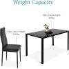 imageBest Choice Products 5Piece Glass Dining Set Modern Kitchen Table Furniture for Dining Room Dinette Compact SpaceSaving wGlass Tabletop 4 Upholstered PU Chairs Metal Steel Frame  BlackBlack