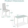 imageBest Choice Products 5Piece Glass Dining Set Modern Kitchen Table Furniture for Dining Room Dinette Compact SpaceSaving wGlass Tabletop 4 Upholstered PU Chairs Metal Steel Frame  BlackWhite