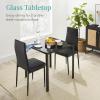 imageBest Choice Products 5Piece Glass Dining Set Modern Kitchen Table Furniture for Dining Room Dinette Compact SpaceSaving wGlass Tabletop 4 Upholstered PU Chairs Metal Steel Frame  BlackBlack