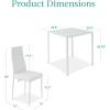 imageBest Choice Products 5Piece Glass Dining Set Modern Kitchen Table Furniture for Dining Room Dinette Compact SpaceSaving wGlass Tabletop 4 Upholstered PU Chairs Metal Steel Frame  BlackWhite