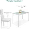 imageBest Choice Products 5Piece Glass Dining Set Modern Kitchen Table Furniture for Dining Room Dinette Compact SpaceSaving wGlass Tabletop 4 Upholstered PU Chairs Metal Steel Frame  BlackWhite