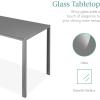 imageBest Choice Products 5Piece Glass Dining Set Modern Kitchen Table Furniture for Dining Room Dinette Compact SpaceSaving wGlass Tabletop 4 Upholstered PU Chairs Metal Steel Frame  BlackGrey