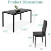 imageBest Choice Products 5Piece Glass Dining Set Modern Kitchen Table Furniture for Dining Room Dinette Compact SpaceSaving wGlass Tabletop 4 Upholstered PU Chairs Metal Steel Frame  BlackBlack