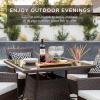 imageBest Choice Products 5Piece Indoor Outdoor Wicker Dining Set Furniture for Patio Backyard wSquare Glass Tabletop Umbrella Cutout 4 Chairs  NavyCream