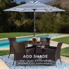 imageBest Choice Products 5Piece Indoor Outdoor Wicker Dining Set Furniture for Patio Backyard wSquare Glass Tabletop Umbrella Cutout 4 Chairs  NavyCream