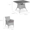 imageBest Choice Products 5Piece Indoor Outdoor Wicker Dining Set Furniture for Patio Backyard wSquare Glass Tabletop Umbrella Cutout 4 Chairs  NavyGrey