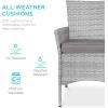 imageBest Choice Products 5Piece Indoor Outdoor Wicker Dining Set Furniture for Patio Backyard wSquare Glass Tabletop Umbrella Cutout 4 Chairs  NavyGrey