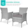 imageBest Choice Products 5Piece Indoor Outdoor Wicker Dining Set Furniture for Patio Backyard wSquare Glass Tabletop Umbrella Cutout 4 Chairs  NavyGrey