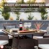 imageBest Choice Products 5Piece Indoor Outdoor Wicker Dining Set Furniture for Patio Backyard wSquare Glass Tabletop Umbrella Cutout 4 Chairs  NavyNavy