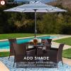 imageBest Choice Products 5Piece Indoor Outdoor Wicker Dining Set Furniture for Patio Backyard wSquare Glass Tabletop Umbrella Cutout 4 Chairs  NavyNavy