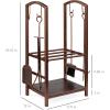 imageBest Choice Products 5Piece Indoor Outdoor Wrought Iron Firewood Log Storage Rack Holder Firepit Tools Set for Fireplace Fire Pit Stove wHook Broom Shovel Tongs  CopperCopper