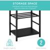 imageBest Choice Products 5Piece Indoor Outdoor Wrought Iron Firewood Log Storage Rack Holder Firepit Tools Set for Fireplace Fire Pit Stove wHook Broom Shovel Tongs  CopperBlack