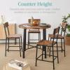imageBest Choice Products 5Piece Modern Round Counter Height Dining Set for Home Kitchen Dining Room w 4 Chairs 15in Thick Table  BrownBrown