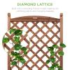 imageBest Choice Products 60in Wood Planter Box ampamp Diamond Lattice Trellis Mobile Outdoor Raised Garden Bed for Climbing Plants wDrainage Holes Optional Wheels  Walnut
