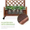 imageBest Choice Products 60in Wood Planter Box ampamp Diamond Lattice Trellis Mobile Outdoor Raised Garden Bed for Climbing Plants wDrainage Holes Optional Wheels  Walnut