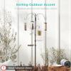 imageBest Choice Products 6Hook Bird Feeding Station Steel MultiFeeder Kit Stand for Attracting Wild Birds w 4 Bird Feeders Mesh Tray Bird Bath 5Prong Base  Bronze