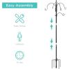 imageBest Choice Products 6Hook Bird Feeding Station Steel MultiFeeder Kit Stand for Attracting Wild Birds w 4 Bird Feeders Mesh Tray Bird Bath 5Prong Base  Black