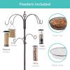 imageBest Choice Products 6Hook Bird Feeding Station Steel MultiFeeder Kit Stand for Attracting Wild Birds w 4 Bird Feeders Mesh Tray Bird Bath 5Prong Base  Bronze