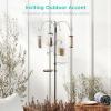 imageBest Choice Products 6Hook Bird Feeding Station Steel MultiFeeder Kit Stand for Attracting Wild Birds w 4 Bird Feeders Mesh Tray Bird Bath 5Prong Base  Black