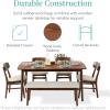 imageBest Choice Products 6Piece Wooden Dining Set MidCentury Modern Table ampamp Upholstered Chair Set wBench Seat Rubberwood Legs  WalnutCharcoalWalnutCream