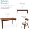 imageBest Choice Products 6Piece Wooden Dining Set MidCentury Modern Table ampamp Upholstered Chair Set wBench Seat Rubberwood Legs  WalnutCharcoalWalnutCream