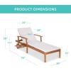 imageBest Choice Products 79x26in Acacia Wood Chaise Lounge Chair Recliner Outdoor Furniture for Patio Poolside wSlideOut Side Table FoamPadded Cushion Adjustable Backrest Wheels  CreamCream