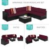 imageBest Choice Products 7Piece Modular Outdoor Sectional Wicker Patio Conversation Set w 2 Pillows Coffee Table Cover Included  GrayCreamBlackDeep Burgundy