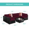 imageBest Choice Products 7Piece Modular Outdoor Sectional Wicker Patio Conversation Set w 2 Pillows Coffee Table Cover Included  GrayCreamBlackDeep Burgundy
