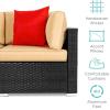 imageBest Choice Products 7Piece Modular Outdoor Sectional Wicker Patio Conversation Set w 2 Pillows Coffee Table Cover Included  GrayCreamBlackTan