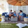 imageBest Choice Products 7Piece Modular Outdoor Sectional Wicker Patio Conversation Set w 2 Pillows Coffee Table Cover Included  GrayCreamBlackTeal