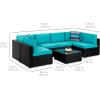 imageBest Choice Products 7Piece Modular Outdoor Sectional Wicker Patio Conversation Set w 2 Pillows Coffee Table Cover Included  GrayCreamBlackTeal