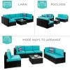 imageBest Choice Products 7Piece Modular Outdoor Sectional Wicker Patio Conversation Set w 2 Pillows Coffee Table Cover Included  GrayCreamBlackTeal
